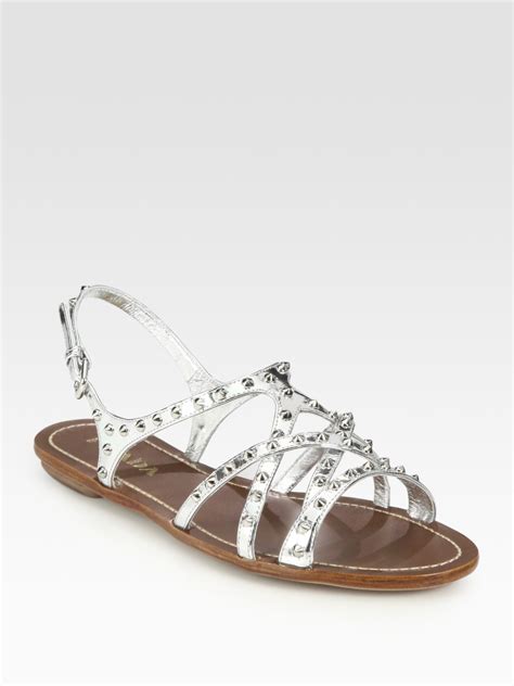 prada shoes metallic flats|Prada flat heel shoes.